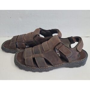 Skechers Fisherman Sandals Mens 13 Strappy Slingback 60847 Brown Leather Comfort